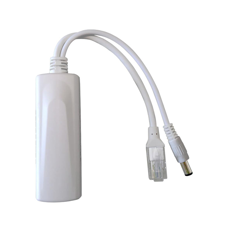 2-Pack Gigabit PoE Splitter Converter, 12V DC Output, IEEE 802.3 af/at Compliant, 10/100/1000Mbps, Plug 5.5mm x 2.1mm, for IP Camera, AP, WiFi Node, IP Phone and More, White