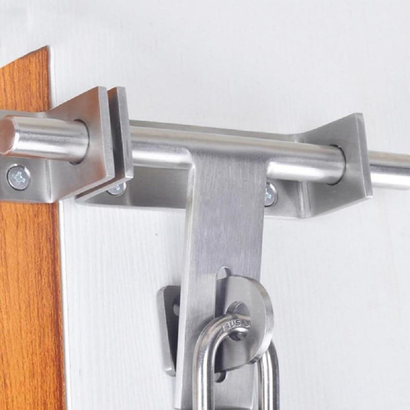 dingchi Sliding Bolt Gate Latch, Safety Lock Bolt Hasp, Heavy Duty 304 Stainless Steel Barrel Door Latches, with Padlock Hole, Brushed Finish MK 7 lnch
