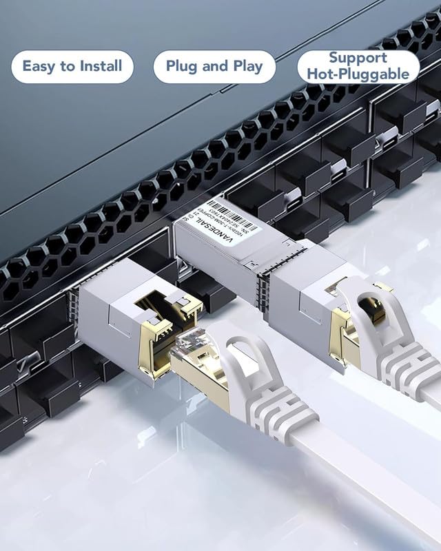 1 Pack 10GBase-T SFP+ to RJ45 Transceiver,10G SFP+ Copper Ethernet Module Compatible with Cisco SFP-10G-T-S and More,Cat6a/Cat7 SFP Modle,up to 30m(with a 1m/3FT cat8 Cable) 1.25/2.5/10GBase-T