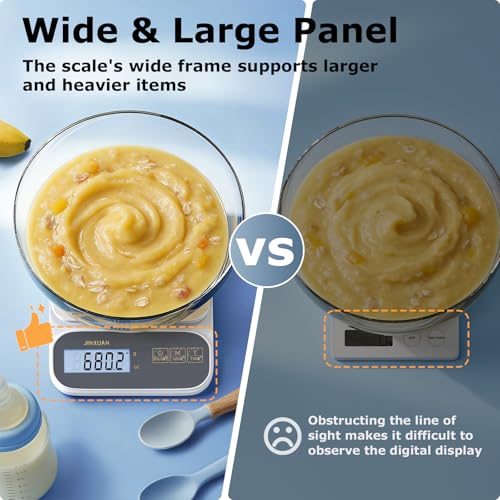 Digital Kitchen Scales 5kg/0.1g, Rechargeable USB-C Food Scales, Backlit LCD Display, Grams & ML for Cooking Baking Meal Prep, Black