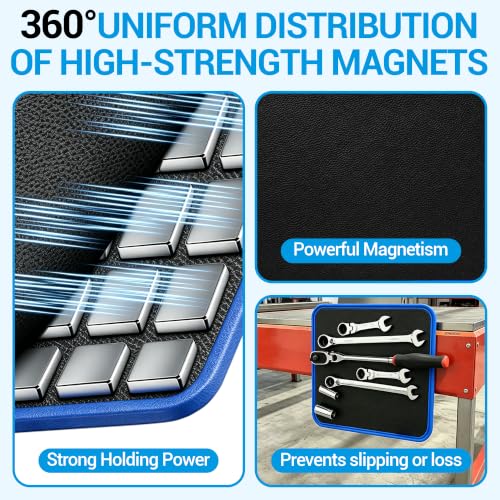 4 PCS Magnetic Tool Mat & Pad Set, Flexible Heavy Duty Magnetic Parts Holder Organizer Tool