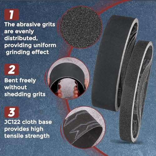 Sanding Belts 4 x 106 Inch 120 Grit Silicon Carbide 3 Pack 4 x 106 inch(120 Grits)