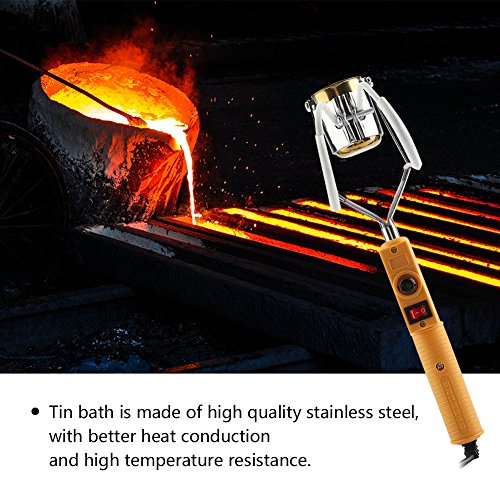 Solder Pot Tin Melting Furnace Portable Electric 220V Temperature Control Welding Pond Furnace Temperature Range 100-450℃ (EU Plug 220V180W) EU Plug 220V180W