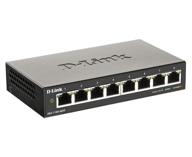 D-Link Ethernet Switch, 8 Port Smart Managed Gigabit Desktop EEE Network Internet (DGS-1100-08V2) Compact 8 Port Gigabit V2