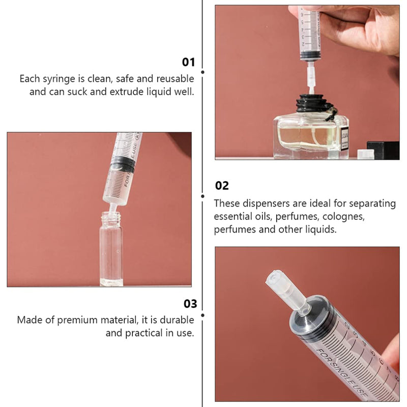Minkissy 1 Set 10Ml Perfume Dispenser Pump Perfume Extraction Plastic Adapter Syringe Pump for Travel Refillable Perfume Spray Bottle Syringe