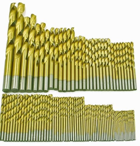 230Pcs HSS Twist Drill Bit Set Jobber Length Titanium Nitrided Metalworking Drill Steel Metal Iron Plastic Wood 230Pcs HSS Drill Bit Set