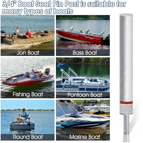 3/4" Boat Seat Pin Post Boat Seat Pedestal Base Post for Mounting,1.5" Dia 16 inch 1
