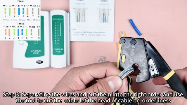 RJ45 Crimp Tool Kit Pass Through Crimper RJ45 Crimping Tool Stripper Cutter Crimper All-in-One for 8P RJ45 Cat5 Cat5e Cat6 6P RJ11/12 Telephone Connectors Network Enthernet Crimper kit 6P/8P RJ45 Crimp Tool Set