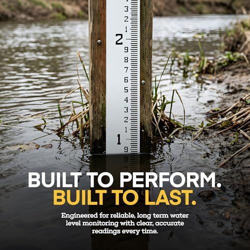 AdirPro 4" Wide Stream Gauge - Heavy Duty Gauge - All Weather Guage (100ths/10ths/feet) (4-8') 4" Wide, 4-8 ft (10ths)