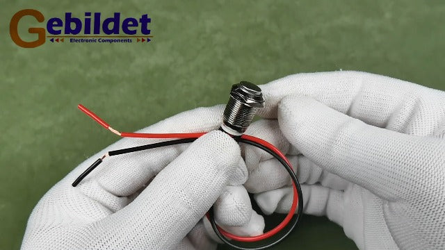Gebildet 5 x Waterproof Push Button Momentary Stainless Steel Button On Off 12 mm 2A/12V/24V/125V/250V with Wire (Protruding) Silver-E545