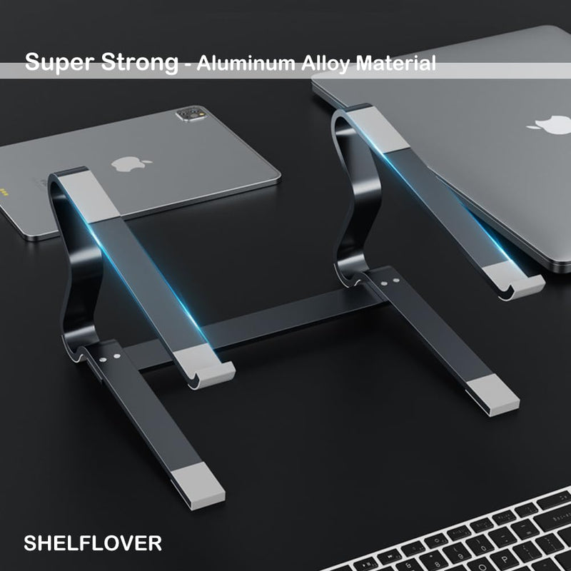 Laptop Stand Aluminum Alloy Material, Detachable PC Stand Notebook Holder, Compatible with Laptops Air/Pro/Lenovo/Dell, HP, 10'' ~ 18" Laptops, Silver