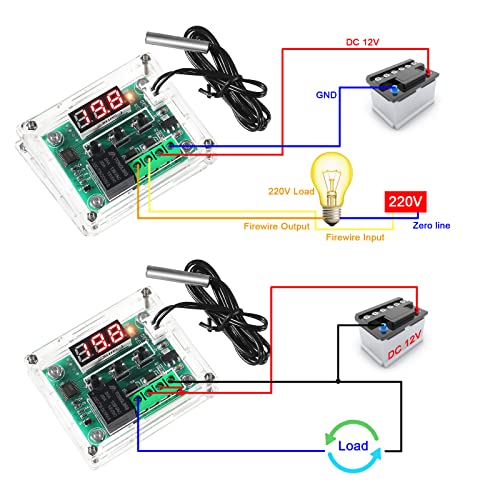 4PCS W1209 Temperature Controller Module,LED Display Digital Thermostat Module with Case DC 12V Electronic Temp Control Switch Waterproof NTC Probe -50-110 Degree C (4pcs Red) 4PCS x Red