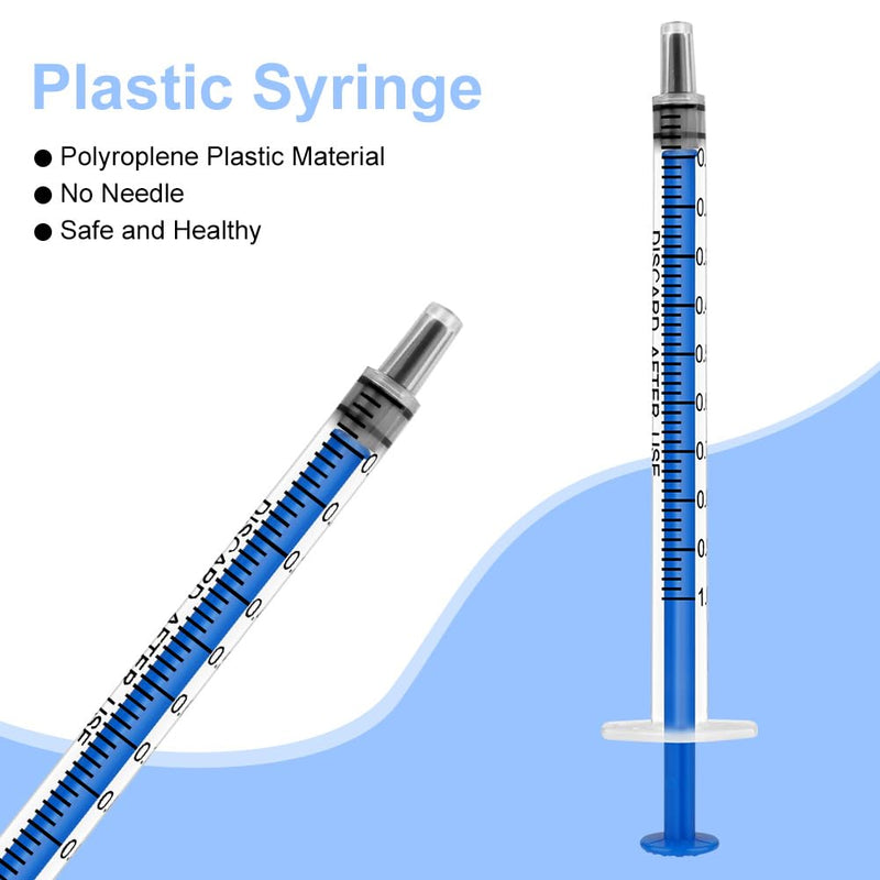 OFFCUP plastic syringe, pack of 10, disposable syringes, 1 ml, feeding syringe, plastic tube, for small pet feeding, motor oil or brake fluid [Non-medical use], pack of 10, 1 ml