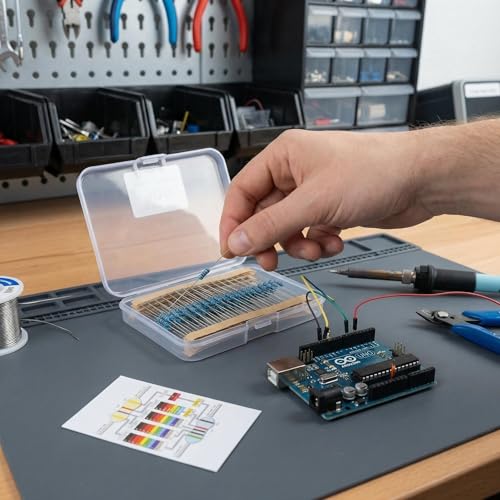 100 Pieces 1/2 W ± 1% Tolerance 120Ω Metal Film Resistor Set for DIY Projects and Experiments, with Separate Moisture Protection Packaging + Resistance Colour Code | 120Ω Resistor,Klare Farbringe & verstärkte Drähte, ideal für DIY und Experimente, Feuc...
