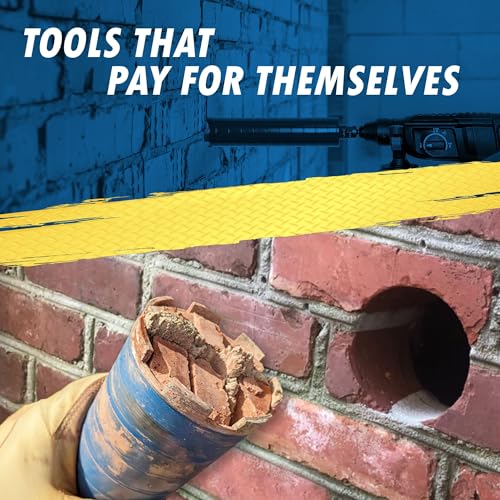 2-1/2" Dry Diamond Core Drill Bits for Brick and Block with 1/2" Shank Pilot Bit Adapter, 9.5" Drilling Depth, 5/8"-11 Arbor 2-1/2 in 9.5" Drill Depth - Dry