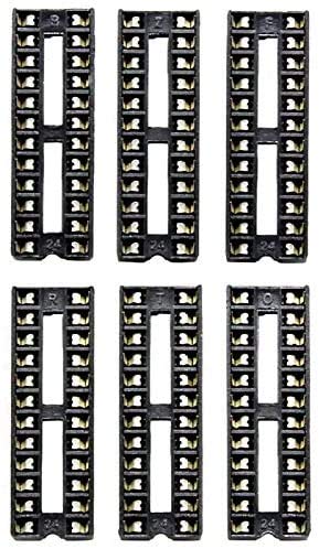 DollaTek 66pcs Dip IC Female Adapter Solder Socket Kit 6/8/14/16/18/20/24/28 Pins