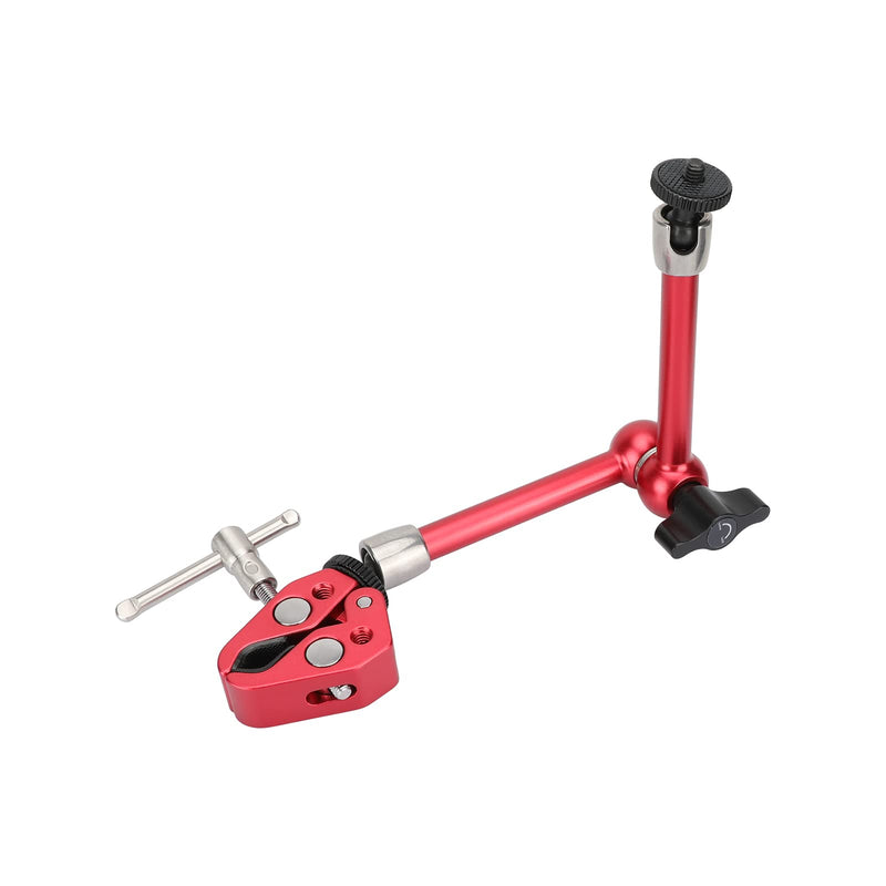 CAMVATE 10" Magic Arm Articulating Super Crab Clamp for Monitor LED Flash Lights(Red) - 3118