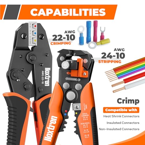 Wire Stripper and Crimping Tool Set, 2-Piece Electrical Tool Kit