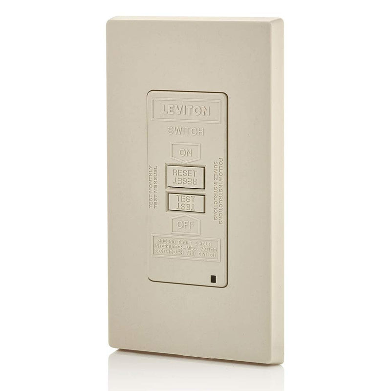 Leviton Blank Face GFCI, 20 Amp, Self Test, LED Indicator Light, Provides GFCI Protection Where an Outlet is not Needed, GFRBF-W, Light Almond 15A GFCI, Blank Face 1 Pack