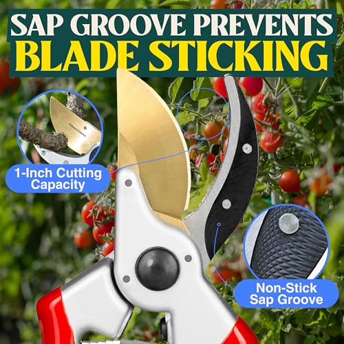 Haus & Garten ClassicPRO Titanium Bypass Pruning Shears and Replacement Springs Bundle