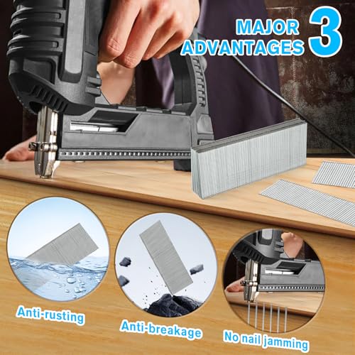 MtiolHig 18 Gauge Brad nails 2 inch, 1 1/2 inch, 1 1/4 inch, 1 inch, 5/8 inch | 5000 Count 18ga Brad Nails for Pneumatic, Electric Brad Nailer | Galvanized | Universal Brad Nails