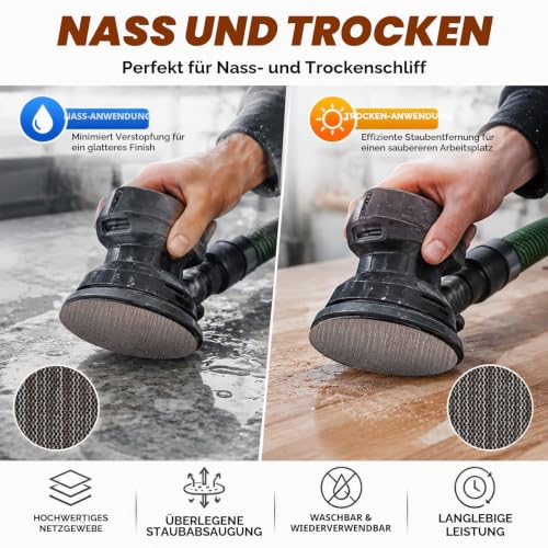 Pack of 60 Sanding Sheets 125mm 80 120 180 240 320 400 Grit Sanding Net Sandpaper 125mm for Random Orbital Sander Grit 80 120 180 240 320 400 125MM