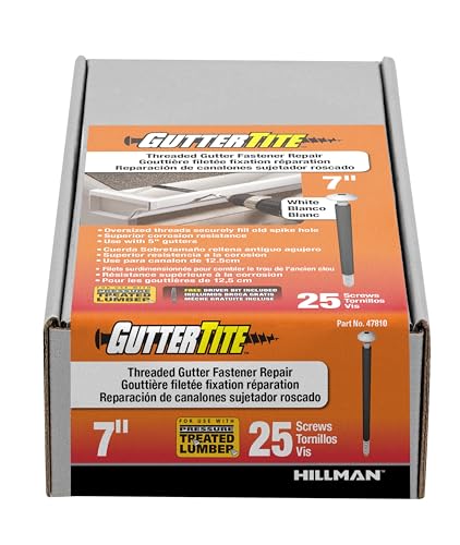 Project Center White Gutter-Tite Fascia Screws for Wood 5/16" x 7", 25 Pack 7 inches
