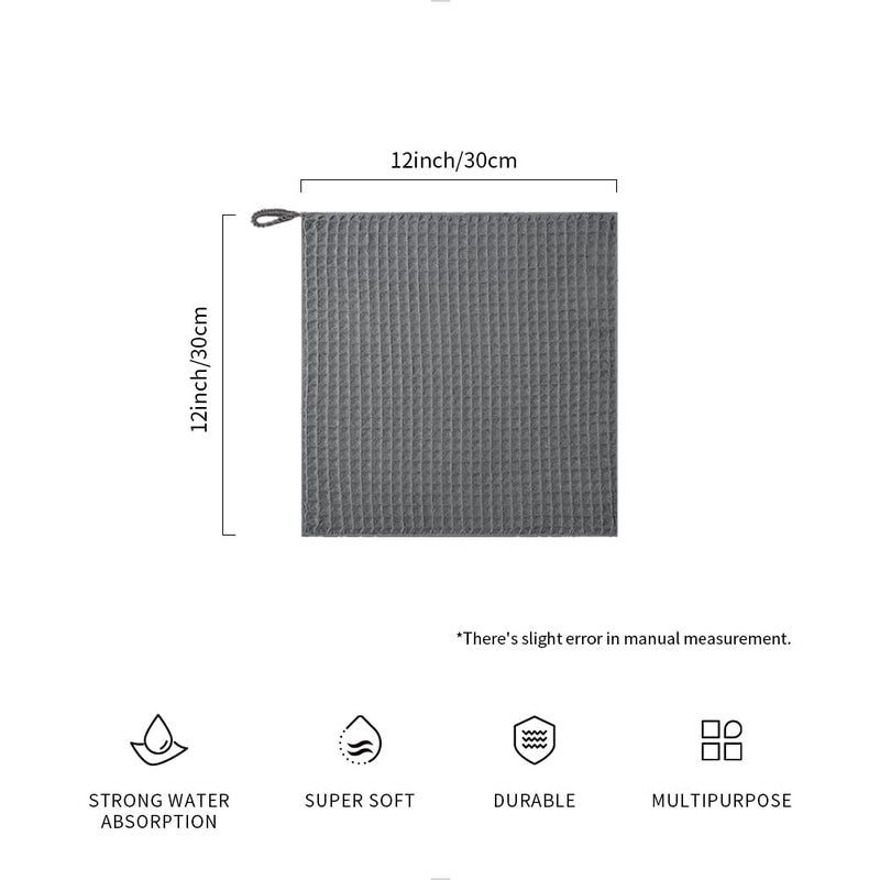 watchget Barista Micro Cloth 10 Pack, Microfiber Barista Cleaning Towels Microfiber Waffle Weave Kitchen Dish Cloth Coffee Bar Towel Coffee Machine Cleaning Cloth, Dark Grey(12"x12") Dark Gray