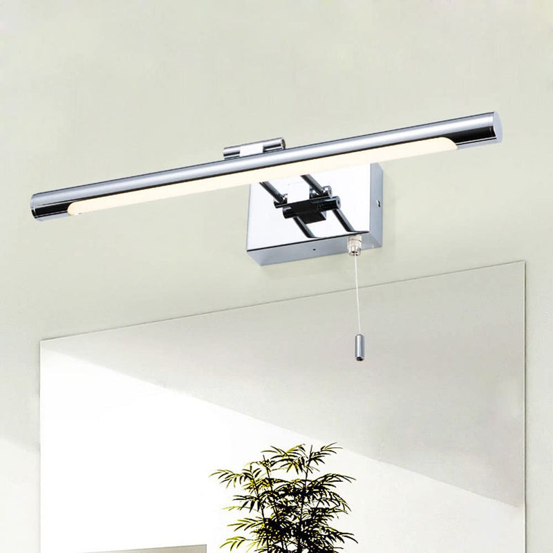 Bar LED Modern Bathroom Vanity Light 5W - Bathroom Lighting Fixture Over Mirror Lamp Chrome Finished Wall Sconces Make Up Vanity Light Fixtures with Pull Chain Switch On/Off, 13.77" 6000K