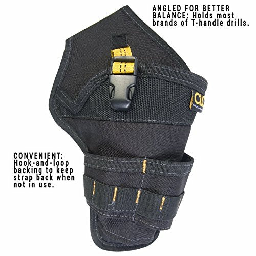 Custom Leathercraft IP489X Suede Tool Bag & Poly Web Belt + CLC Deluxe Cordless Poly Drill Holster