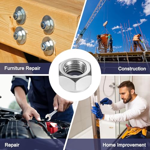 M METERXITY 25-Pack Nylon Insert Hex Lock Nuts, M20 x 2.5mm Thread 304 Stainless Steel Self-Locking Locknuts Hexagon Nut Metric Nuts for Machinery/Home Repair/Industrial Fasteners