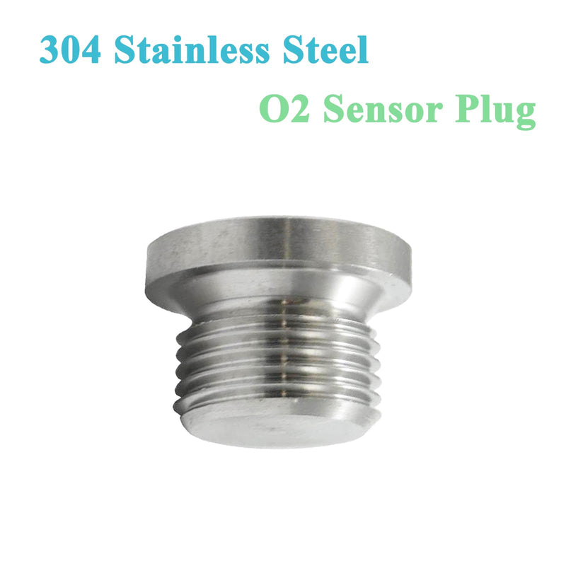 O2 Oxygen Sensor Bung, Universal 304 Stainless Steel Oxygen Sensor Mounting Bungs and Plugs, M18x1.5 Thread Oxygen Sensor Fittings Weld-in Bung, Suitable for 3 inch Pipe- 2 Bungs/2 Plugs Fit 3 inch Pipe