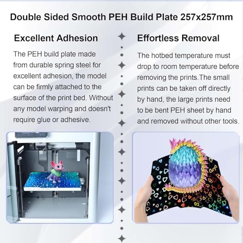 IdeaFormer Holographic PEH Effect Sheet Bambu Lab X1/X1C/X1E/P1P/P1S/A1, 257x257mm Double Sided Smooth Sweetheart+Waterdrop Spring Steel Build Plate for Bambu Labs 3D Printers Flexible Print Bed
