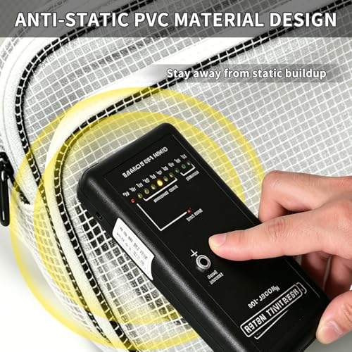 Anti-Static Cleanroom Tool Belt Bag - 10.6 Inch Transparent Fanny Pack PVC Waist Bag for Work Travel and Daily Use White 1
