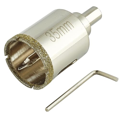 4 1/2 Inch + 1 3/8 Inch Diamond Hole Saw with Pilot Bit, Tile Hole Saw with Guiding Drill Bit in The Center for Glass, Porcelain Tile,Ceramics, Marble and Granite