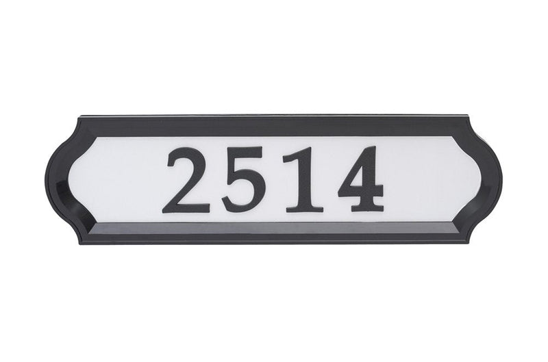 Whitehall Products Nite Bright Address Sign, 16" x 4.5", Black Numbers White Reflective Background