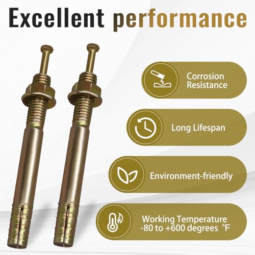 Hammer Drive Pin Anchor,3/8”x3-1/2” Strike Anchor for Cement,20Pcs 3/8"x3-1/2"