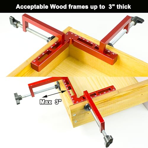 90 Degree Positioning Squares Right Angle Clamps for Woodworking - 4 Pack 5.5"Aluminum Alloy Woodworking Corner Clamps, for Picture Frame, Cabinet, Boxes, Drawers (4Pack 5.5'') 4Pack 5.5''