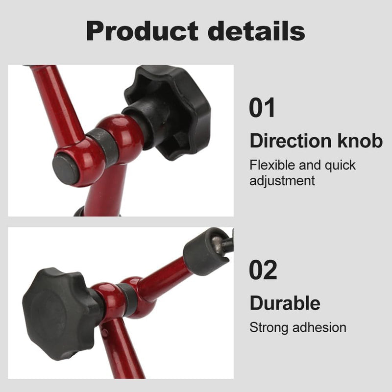 0.01 mm Dial Indicator with Magnetic Holder, 0-0.8 mm Flexible Magnetic Measuring Tripod Base Holder + Lever Gauge, Magnetic Measuring Stand with Dial Indicator for Measuring Surfaces in Tight or