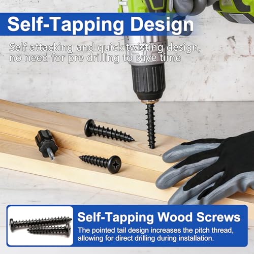 Taiss 840PCS #8#10#12#14 Self Tapping Screws for Metal,410 Stainless Steel+685PCS M2 M3 M4 Phillips Pan Head Self Tapping Wood Screws Assortment Kit,14 Sizes Self Tapping Screws for Plastic