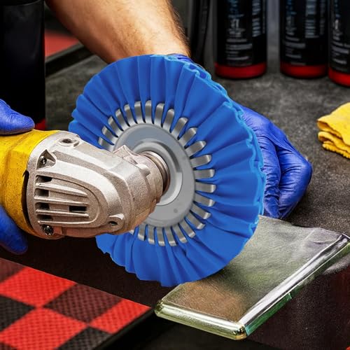 10PCS 8'' Aluminum Polishing Kit for Angle Grinder – Cotton Polishing Wheel, Polishing Compounds and Aluminum Metal Polishing Wheel Kit for Mirror Finish on Stainless Steel, Chrome, Wheels