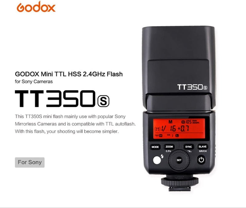 Godox Thinklite TTL TT350S Mini Camera Flash High Speed 1/8000s GN36 for Sony Mirrorless DSLR Camera A77II A6000 A6500 RX10 Series
