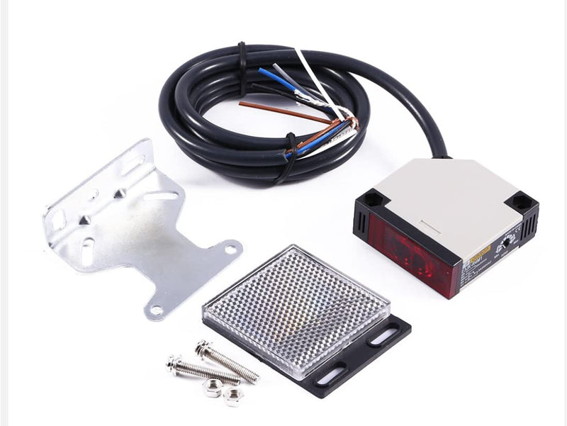 Reflector Photoelectric Sensor 12-24 Volt DC Reflection Photoelectric Sensor with Mirror IR Photoelectric Sensor up to 4 Metres