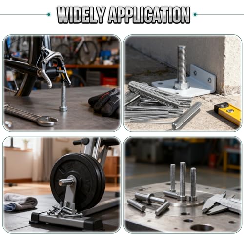 2Pcs Fully Threaded Rod & Studs, M20 x 200mm Long Threaded Screw, 2.5mm Thread Pitch, 304 Stainless Steel Right Hand Thread Bar Studs for Furniture Machinery Assembly