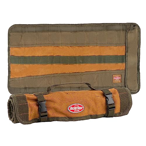Bucket Boss Gatemouth 16 Tool Bag and Tool Roll Bundle, Brown, 60016
