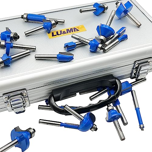 LU&MN Carbide Tipped Router Bit Set, 1/4" Shank, 24 PCS 24pcs