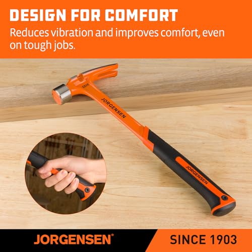 JORGENSEN 22 oz One-piece Forged Framing Claw Hammer with Nail Holder