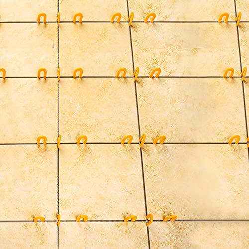 300 Pack 3/16 Inch Plastic U-Shape Tile Spacers, Horseshoe Shims for Leveling and Aligning Marble, Granite, Stone and Large Format Tiles (Yellow, 300pcs) Yellow 300
