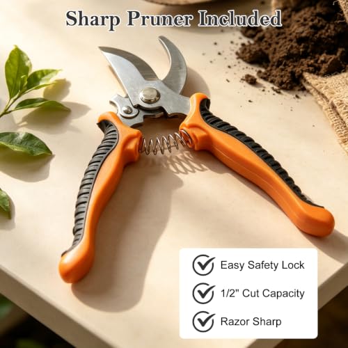 Bonsai Tools Set, 26 Pcs Garden Tools Set for Beginner, Includes Bonsai Wire Kit, Pruning Shears, Plant Mat, Bonsai Scissors, Succulent Tools in Leather Storage Bag, Ideal Gardening Gifts for Women