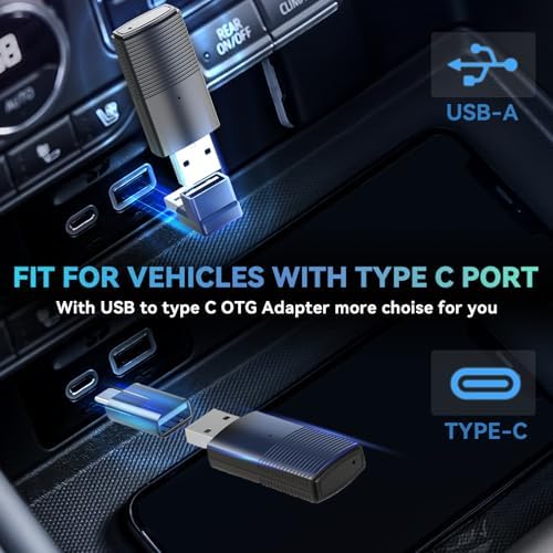 MINIX Wireless CarPlay Adapter for Apple Converts Cars Factory Wired CarPlay to Wireless CarPlay Compatible with iPhone iOS 10+ Slow Latency with USB C Compatible with ios